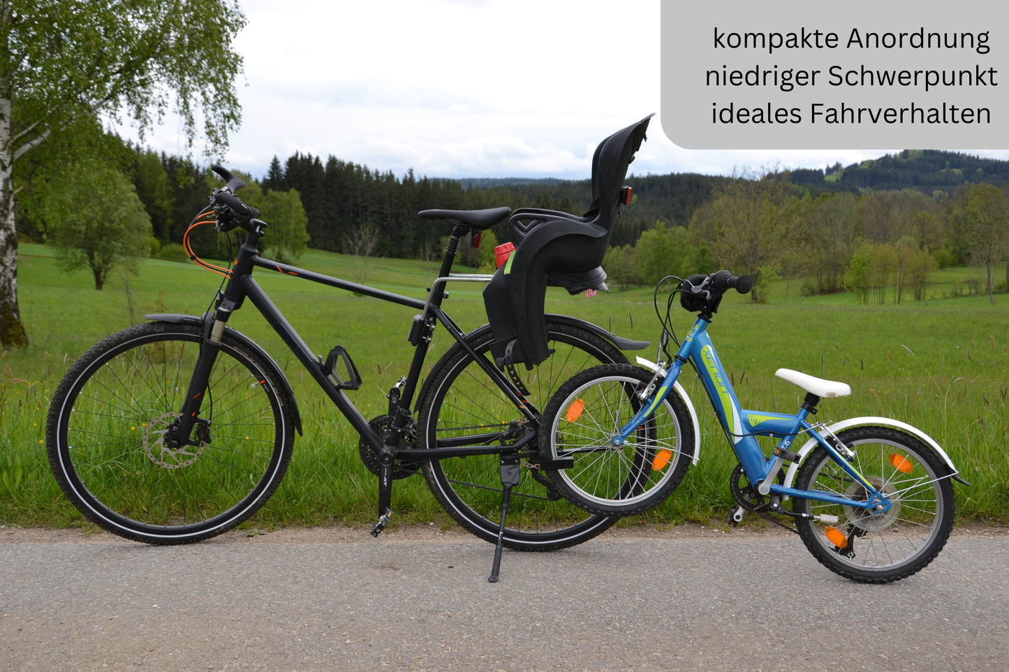 Kinderfahrrad transportieren auf fahrrad