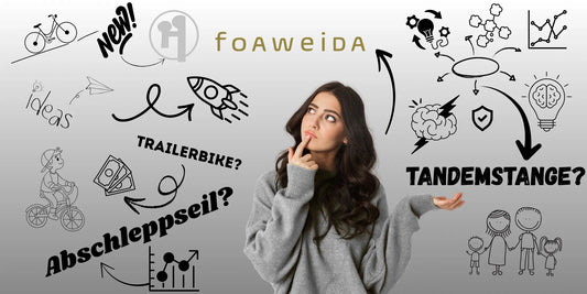 Tandemstangen, Tandemkupplung und Zugseile im Vergleich mit dem foaweida Kinderfahrrad-Mitnehmsystem