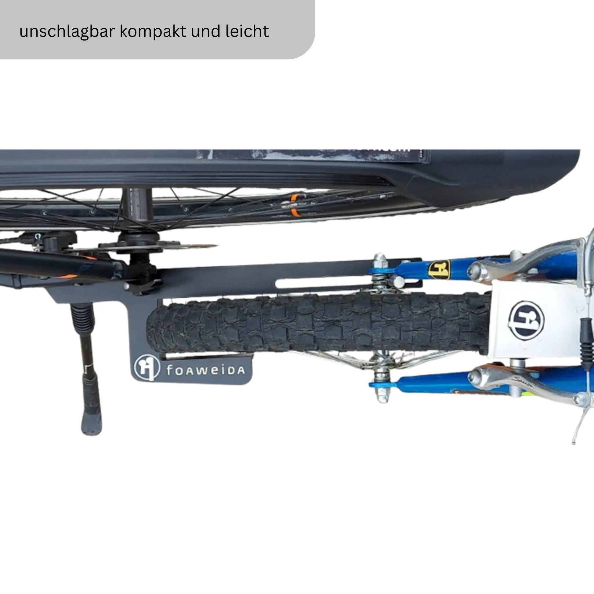 kinderfahrrad an lastenrad befestigen foaweida® Klick' dich ein und los
