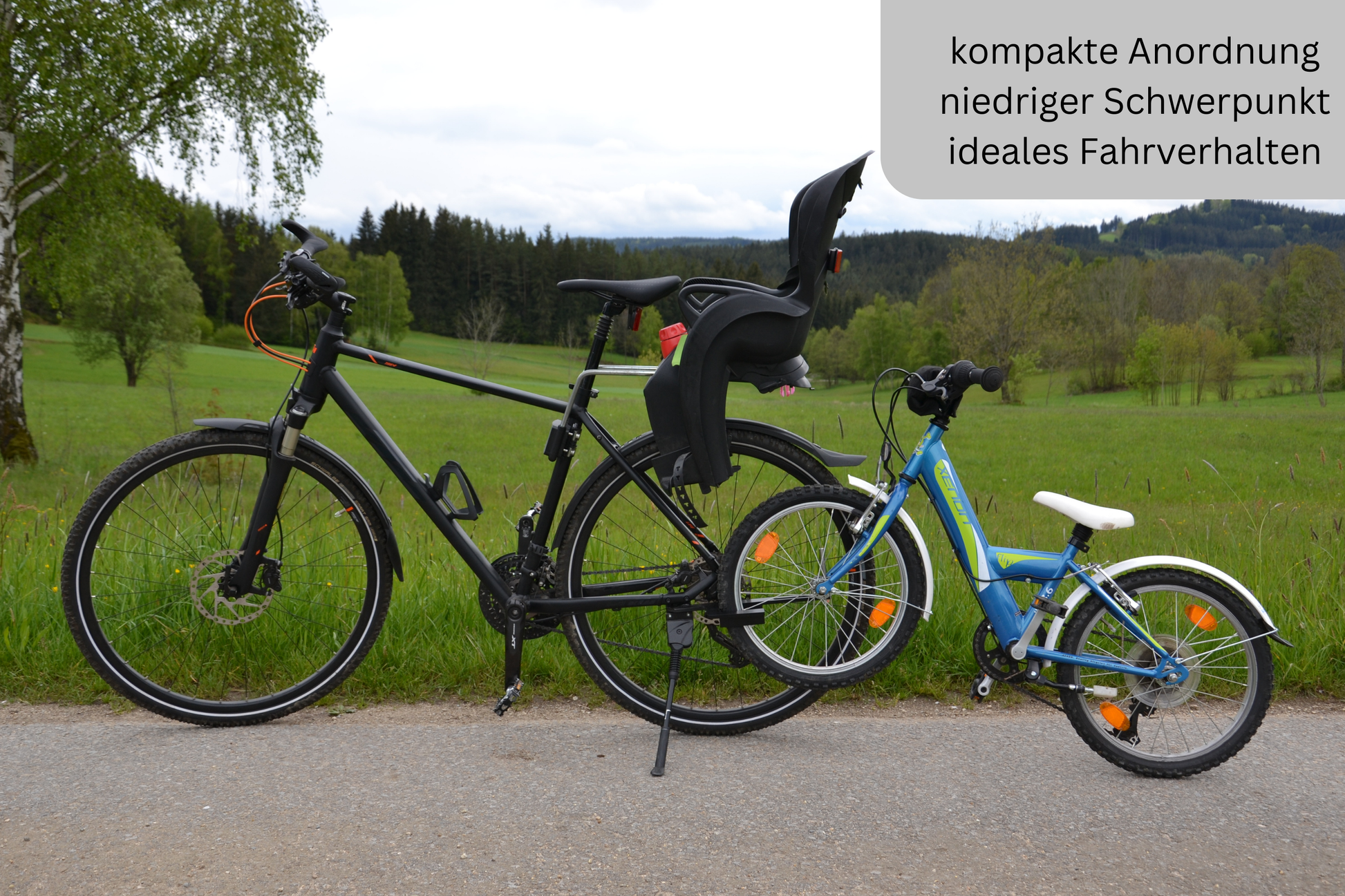 Kinderfahrrad transportieren auf fahrrad